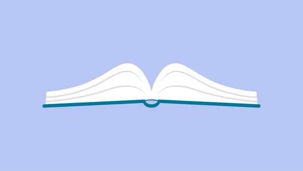 Libro de diseño plano estilo sobre fondo azul, ilustración vector de la educación — Archivo Imágenes Vectoriales