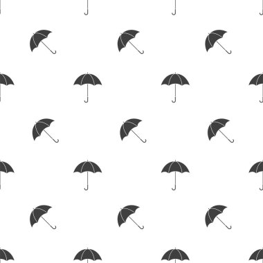 Beyaz arka plan üzerinde şemsiye ile dikişsiz desen, vektör illüstrasyon