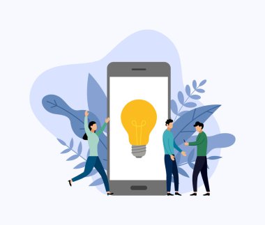 Yeni fikirler, toplantı ve beyin fırtınası arayın. iş kavramı vektör illüstrasyon