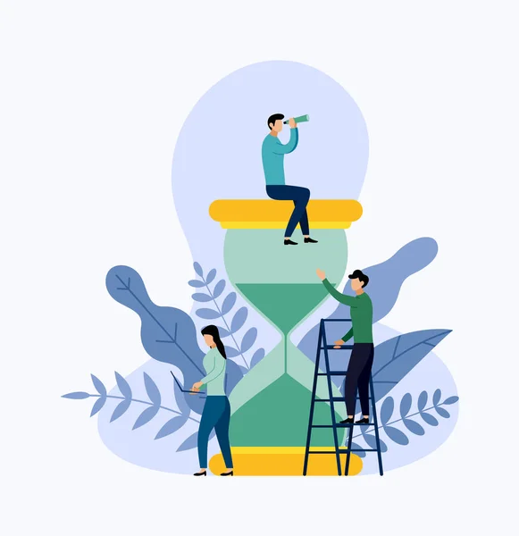 Gestion du temps, concept d'horaire ou planificateur, illustration vectorielle de concept d'entreprise — Image vectorielle