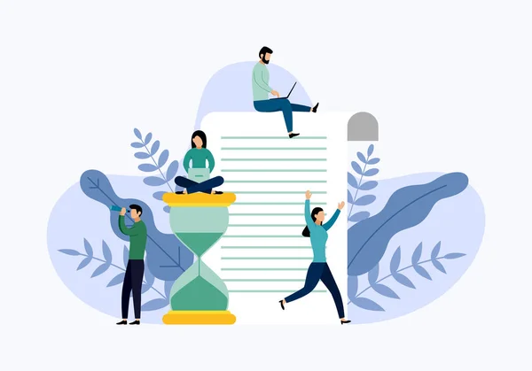 Gestion du temps, concept d'horaire ou planificateur, illustration vectorielle de concept d'entreprise — Image vectorielle