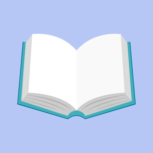 Libro de diseño plano estilo sobre fondo azul, ilustración vector de la educación — Vector de stock