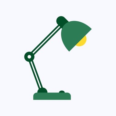 Beyaz arka plan üzerinde izole masa ofis lambası düz tarzı