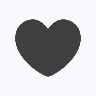 Siyah kalp düz tarzı beyaz arka plan izole