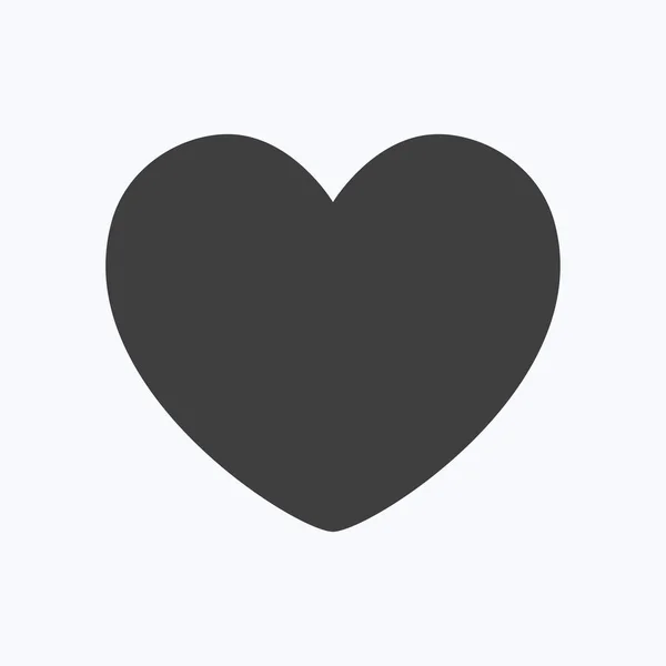 Черное сердце плоский стиль изолирован на белом фоне — стоковый вектор