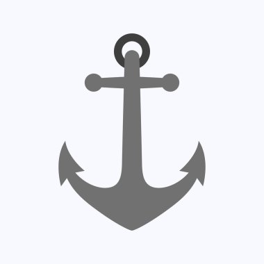 Beyaz arka plan üzerinde çapa düz tasarım stili, vektör illüstrasyon