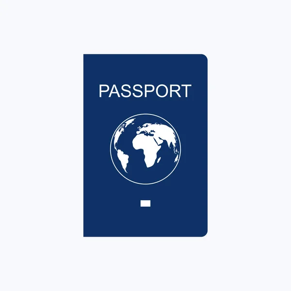 Passaporte estilo de design plano no fundo branco, ilustração vetorial — Vetor de Stock