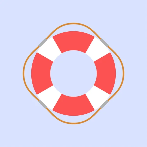 Lifebuoy плоский стиль дизайна на синем фоне, векторная иллюстрация — стоковый вектор