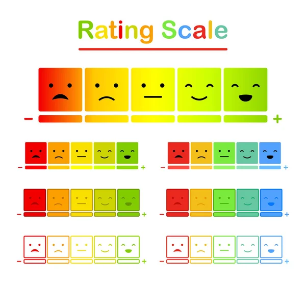 Emoticons stemming schaal op witte achtergrond, vector illustratie — Stockvector