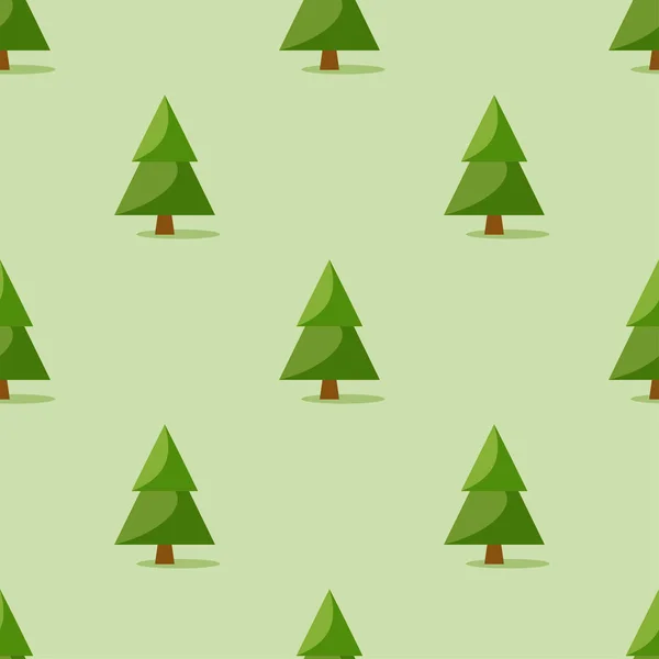 Patrón sin costuras con árbol de Navidad sobre fondo verde, vector — Archivo Imágenes Vectoriales