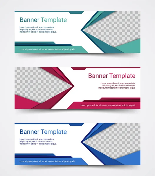 Abstract corporate business banner template set, vector illustration — Stock Vector