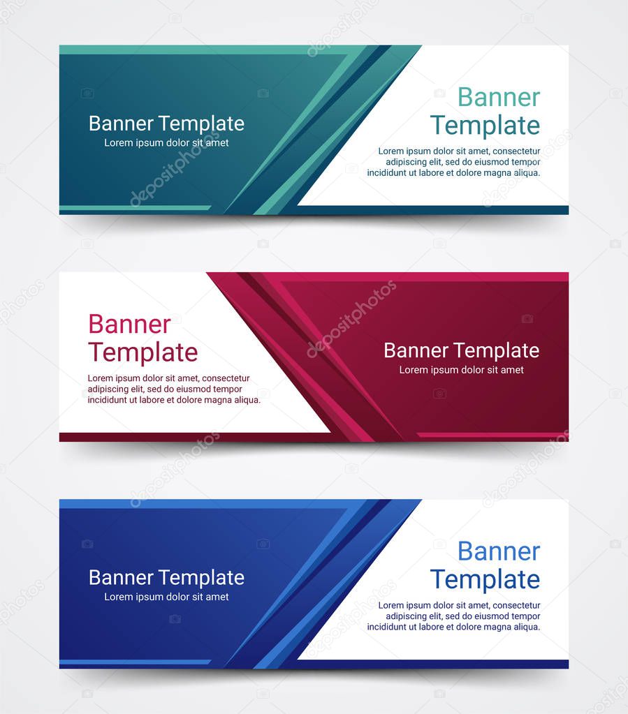 Abstract corporate business banner template set, vector illustration