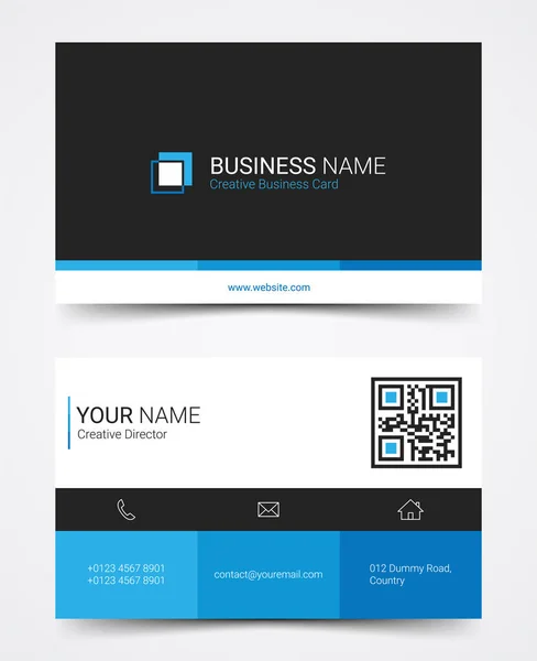 Modern business card design template set, vector illustration — Stock Vector