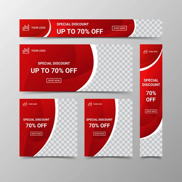 Moderne web banner design template set, vektorillustration — Stockvektor