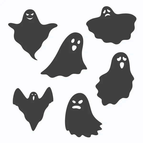 Set of ghost characters on white background, vector illustration — Stock Vector