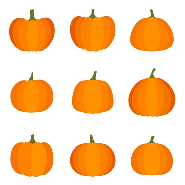 Ensemble de citrouille d'Halloween sur fond blanc, illustration vectorielle — Image vectorielle