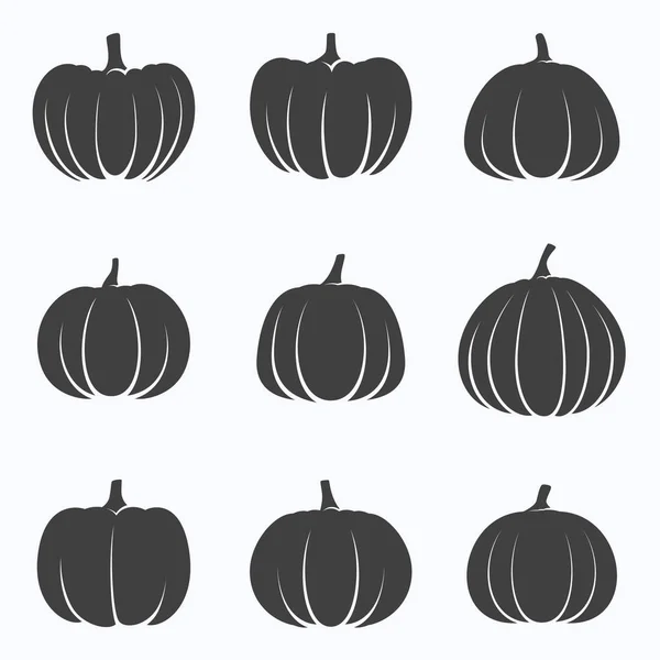 Set of halloween pumpkin on white background, vector illustration — Stock Vector