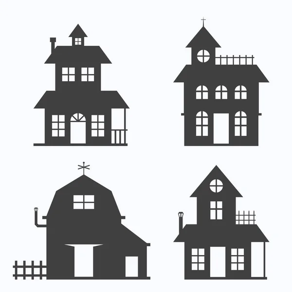 Conjunto de casa sobre fundo branco, ilustração vetorial — Vetor de Stock