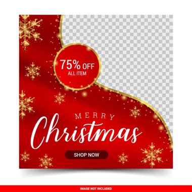 Noel indirimi web pankartları tasarım şablonu seti, vektör illüstrasyonu