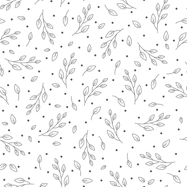 Seamless Pattern Hand Drawn Flowers Vector Illustration — Stock Vector