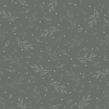 Elle çizilmiş çiçekli kusursuz desen, vektör illüstrasyonu