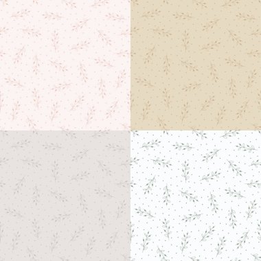 Elle çizilmiş çiçekli kusursuz desen, vektör illüstrasyonu