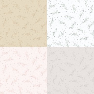 Elle çizilmiş çiçekli kusursuz desen, vektör illüstrasyonu