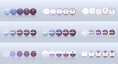 İş veri görselleştirmesi, gri arkaplan üzerinde 5 adımlı bilgi şablonu, vektör illüstrasyonu