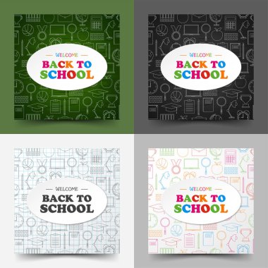 Okul karalamaları, vektör illüstrasyonları