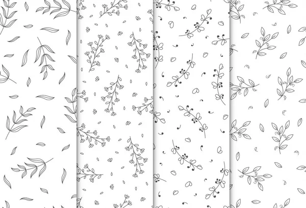 Seamless Pattern Hand Drawn Flowers Vector Illustration — Stock Vector