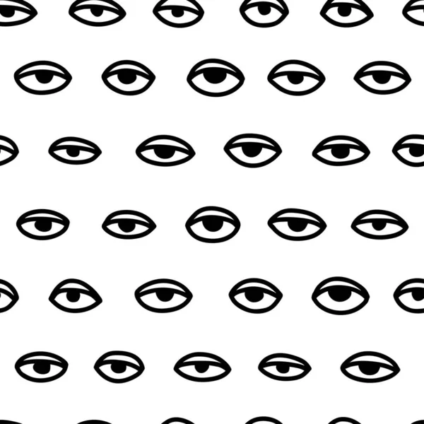 Seamless Pattern Hand Drawn Eye Vector Illustration — Stock Vector