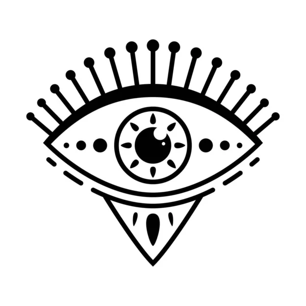 Melihat Simbol Mata Pada Latar Belakang Putih Ilustrasi Vektor - Stok Vektor
