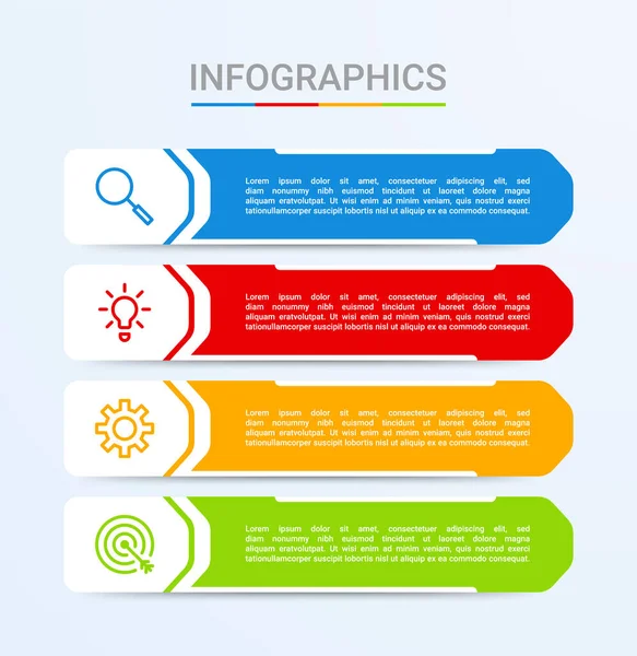 Affärsdata Visualisering Infographic Mall Med Steg Blå Bakgrund Vektor Illustration — Stock vektor