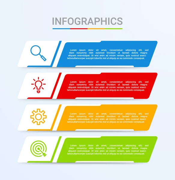 Visualisierung Von Geschäftsdaten Infografik Vorlage Mit Schritten Auf Blauem Hintergrund — Stockvektor