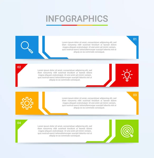 Visualisierung Von Geschäftsdaten Infografik Vorlage Mit Schritten Auf Blauem Hintergrund — Stockvektor