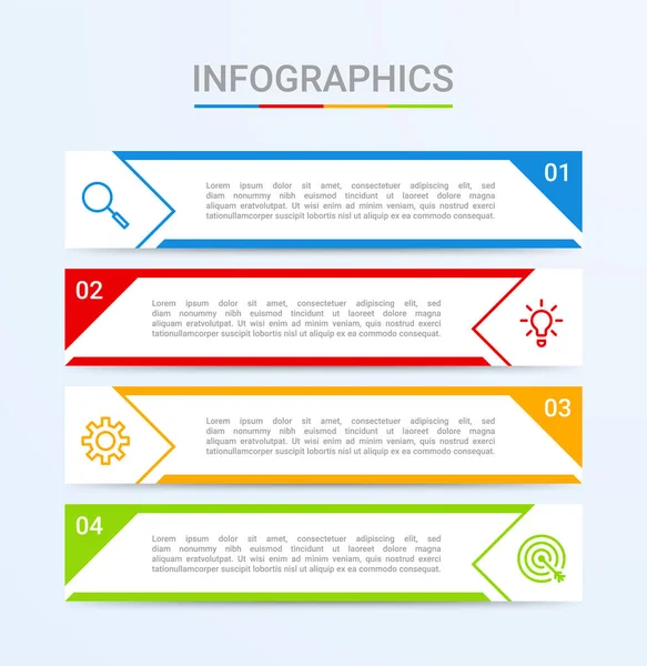 Vizualizace Obchodních Dat Infografická Šablona Kroky Modrém Pozadí Vektorová Ilustrace — Stockový vektor