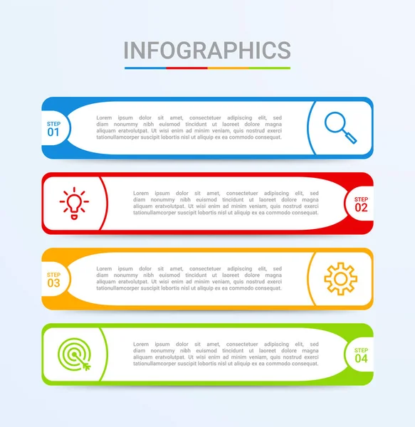 Affärsdata Visualisering Infographic Mall Med Steg Blå Bakgrund Vektor Illustration — Stock vektor