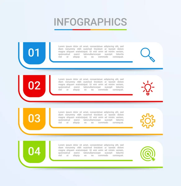 Business Data Visualization Infographic Template Steps Blue Background Vector Illustration — Stock Vector