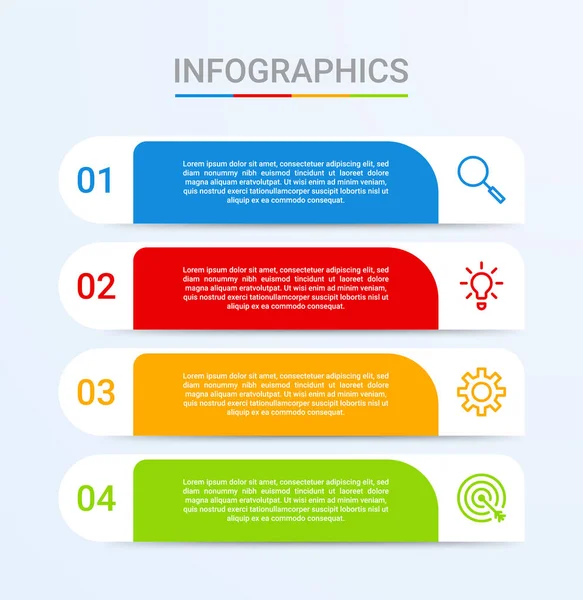 Visualisierung Von Geschäftsdaten Infografik Vorlage Mit Schritten Auf Blauem Hintergrund — Stockvektor