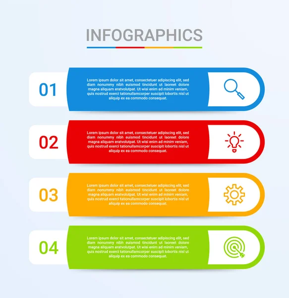Visualisierung Von Geschäftsdaten Infografik Vorlage Mit Schritten Auf Blauem Hintergrund — Stockvektor