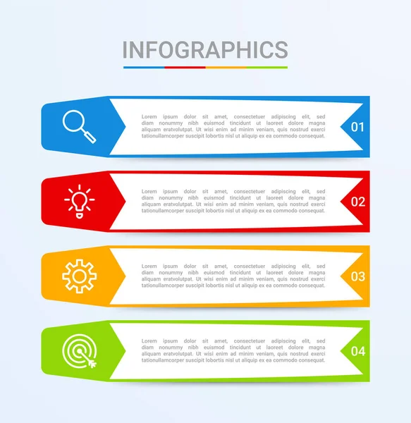 Visualización Datos Empresariales Plantilla Infográfica Con Pasos Sobre Fondo Azul — Vector de stock