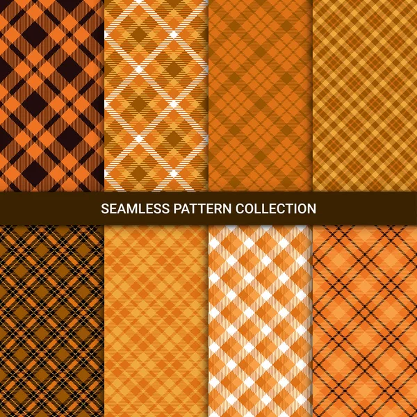 Set Seamless Pattern Tartan Plaid Vector Illustration — Stock Vector