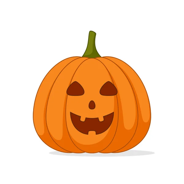 Calabaza Halloween Dibujos Animados Caras Divertidas Con Sombra Sobre Fondo — Vector de stock
