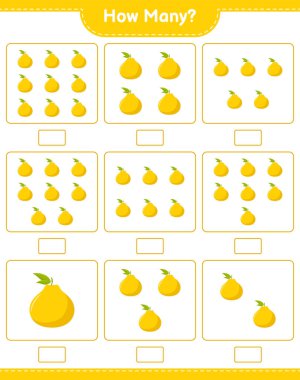 Maç sayısı, kaç Ugli. Eğitimsel çocuk oyunu, yazdırılabilir çalışma tablosu, vektör illüstrasyonu