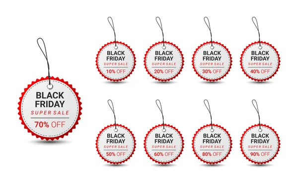 Black friday pricing tags and promotion labels with cheap prices and b By  Microvector