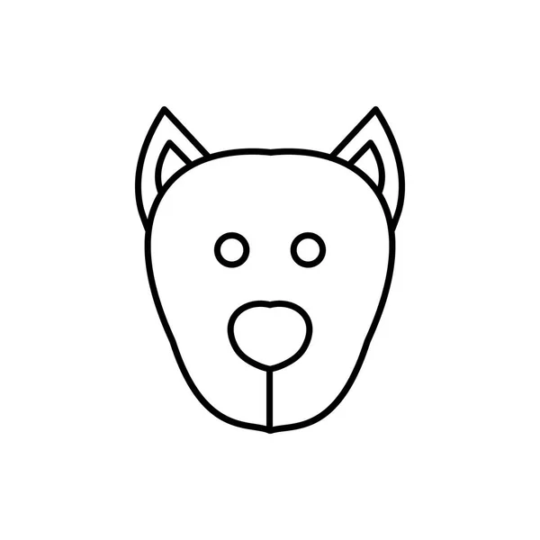 Hund Ansikte Ikon Vit Bakgrund — Stock vektor