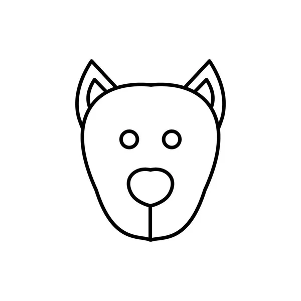 Hond Gezicht Pictogram Witte Achtergrond — Stockvector