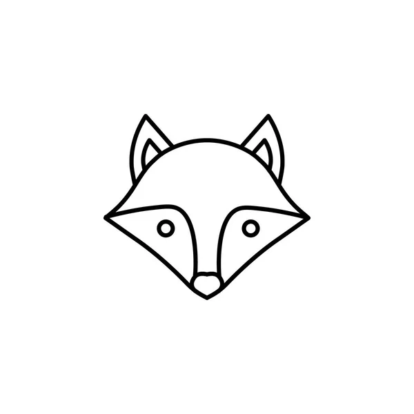 Fox Gezicht Pictogram Witte Achtergrond — Stockvector