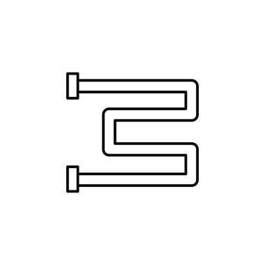 banyo, Isıtma, demiryolu anahat simgesi. İşaret ve sembolleri anahat simgesi web, logo, UI, Ux beyaz arka plan üzerinde mobil uygulaması için kullanılabilir