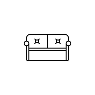 kanepe, koltuk, mobilya anahat simgesi. İşaret ve sembolleri anahat simgesi web, logo, UI, Ux beyaz arka plan üzerinde mobil uygulaması için kullanılabilir